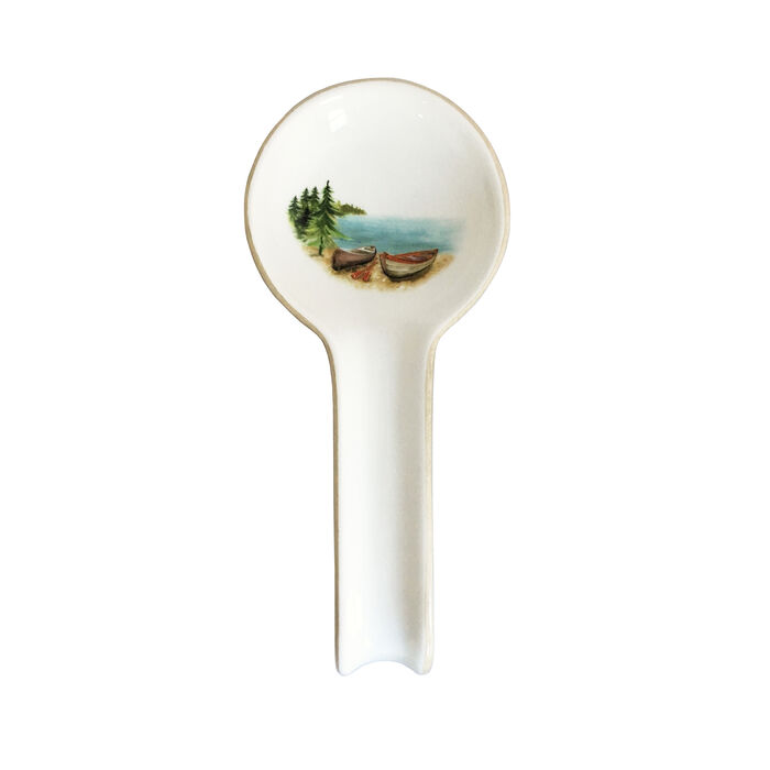 Abbiamo Tutto &quot;A Day at the Lake&quot; Ceramic Spoon Rest from Italy