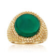 Italian Green Agate Ring in 18kt Gold Over Sterling