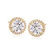 3.25 ct. t.w. CZ Halo Stud Earrings in 14kt Gold Over Sterling