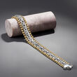 Two-Tone Sterling Silver Byzantine Beaded-Edge Bracelet