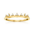 Diamond-Accented Spike Ring in 14kt Yellow Gold