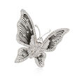 C. 1990 Vintage 1.00 ct. t.w. Diamond Butterfly Pin in 14kt White Gold