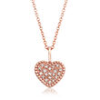 14kt Rose Gold Heart Pendant Necklace with Diamond Accents