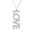 1.05 ct. t.w. Diamond &quot;Love&quot; Pendant Necklace in 14kt White Gold