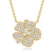.33 ct. t.w. Diamond Flower Necklace in 14kt Yellow Gold