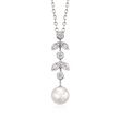 Mikimoto 6.5mm A+ Akoya Pearl Drop Pendant Necklace with Diamond Accents in 18kt White Gold