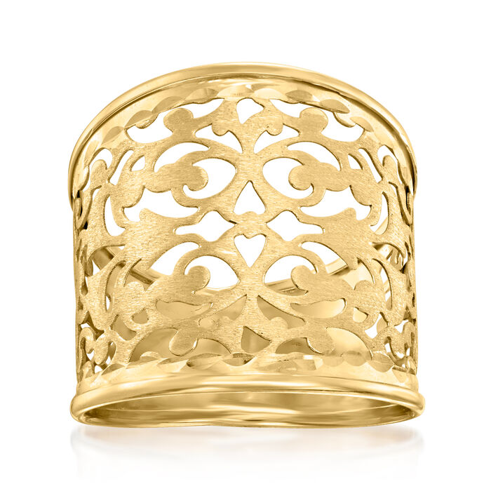 Italian 14kt Yellow Gold Filigree Ring