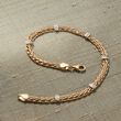 14kt Yellow Gold Wheat-Link Bracelet with Diamond-Accented Stations