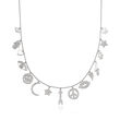 .95 ct. t.w. Diamond Charm Necklace in 18kt White Gold