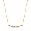 .60 ct. t.w. Multicolored Sapphire Curved Bar Necklace in 18kt Gold Over Sterling