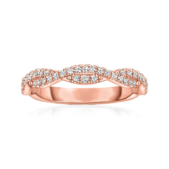 .25 ct. t.w. Diamond Twisted Stackable Ring in 14kt Rose Gold
