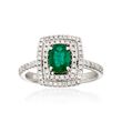 .80 Carat Emerald and .49 ct. t.w. Diamond Ring in 18kt White Gold