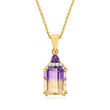 2.90 Carat Ametrine Pendant Necklace in 14kt Yellow Gold