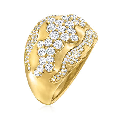 1.25 ct. t.w. Diamond Swirl Dome Ring in 14kt Yellow Gold