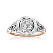 C. 1950 Vintage .41 ct. t.w. Diamond Ring in Sterling Silver and 14kt Rose Gold