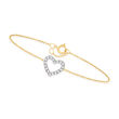 .20 ct. t.w. Diamond Heart Bracelet in 10kt Yellow Gold