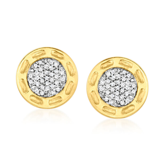 .10 ct. t.w. Diamond Circle Stud Earrings in 18kt Gold Over Sterling