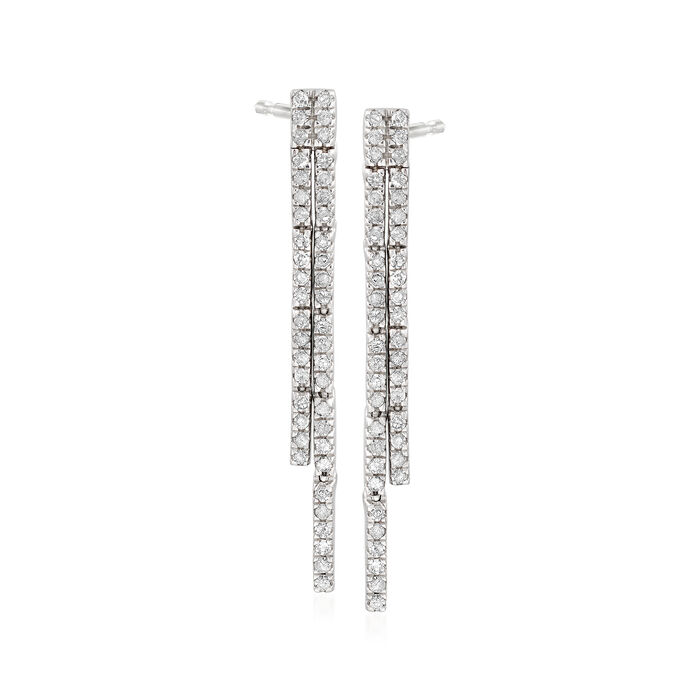 .50 ct. t.w. Diamond Two-Row Linear Drop Earrings in Sterling Silver