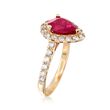 2.20 Carat Pear-Shaped Ruby and .80 ct. t.w. Diamond Ring in 14kt Yellow Gold