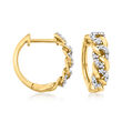 .10 ct. t.w. Diamond Curb-Link Huggie Hoop Earrings in 10kt Yellow Gold