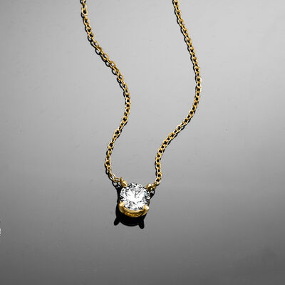 .50 Carat Lab-Grown Diamond Solitaire Necklace in 18kt Gold Over Sterling