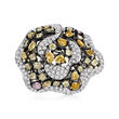 4.70 ct. t.w. Multicolored Diamond Ring in 18kt Two-Tone Gold