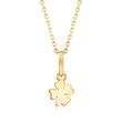 18kt Yellow Gold Small Four-Leaf Clover Pendant Necklace