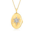.10 ct. t.w. Diamond North Star Locket Necklace in 18kt Gold Over Sterling