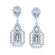 4.30 ct. t.w. Sky Blue and White Topaz Drop Earrings in Sterling Silver