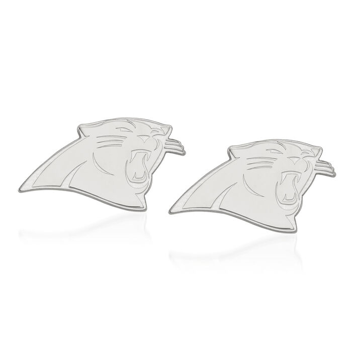 14kt White Gold Nfl Carolina Panthers Extra Small Stud Earrings