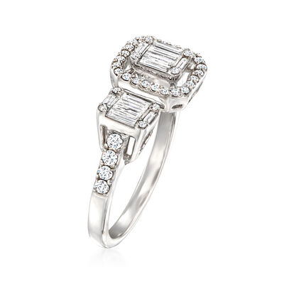 .60 ct. t.w. Diamond Open-Space Cluster Ring in 18kt White Gold