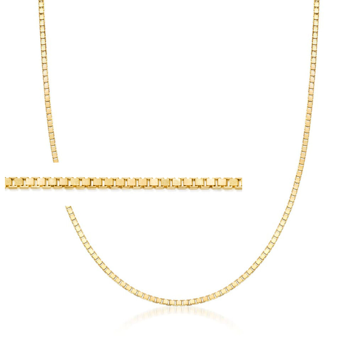 Details about  / 14K Yellow Gold Over Sterling Silver Shiny Polished Box Chain boxy cubed string