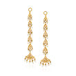 C. 1980 Vintage 3x2mm Cultured Pearl Drop Earring Jackets in 20kt Yellow Gold