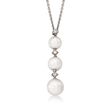Mikimoto 5.5-7mm A+ Akoya Pearl Necklace with Diamond Accents in 18kt White Gold