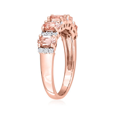1.00 ct. t.w. Morganite and .16 ct. t.w. Diamond Ring in 14kt Rose Gold