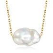 10-11mm Cultured Baroque Pearl Necklace in 14kt Yellow Gold