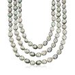 10-11mm Gray Cultured Baroque Pearl Endless Necklace