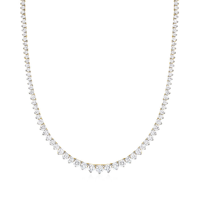 7.00 ct. t.w. Graduated Lab-Grown Diamond Tennis Necklace in 14kt Yellow Gold