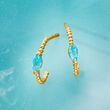 .20 ct. t.w. Sky Blue Topaz C-Hoop Earrings in 14kt Yellow Gold