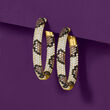 3.23 ct. t.w. Multicolored CZ Leopard-Print Inside-Outside Hoop Earrings in 18kt Gold Over Sterling