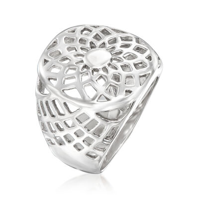 Sterling Silver Floral Openwork Ring