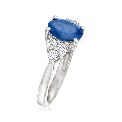 2.20 Carat Sapphire and .42 ct. t.w. Diamond Ring in 14kt White Gold