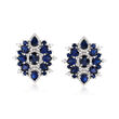 3.60 ct. t.w. Sapphire and .41 ct. t.w. Diamond Earrings in 14kt White Gold