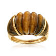 C. 1970 Vintage Tiger's Eye Ring in 14kt Yellow Gold