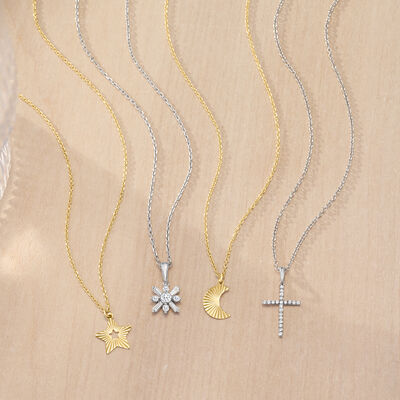 Italian 14kt Yellow Gold Star Necklace