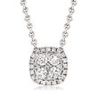 C. 1990 Vintage .50 ct. t.w. Diamond Cluster Necklace in 18kt White Gold