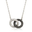 Swarovski Crystal Interlocking Rings Necklace in Silvertone