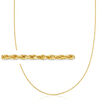 1mm 14kt Yellow Gold Adjustable Rope-Chain Necklace