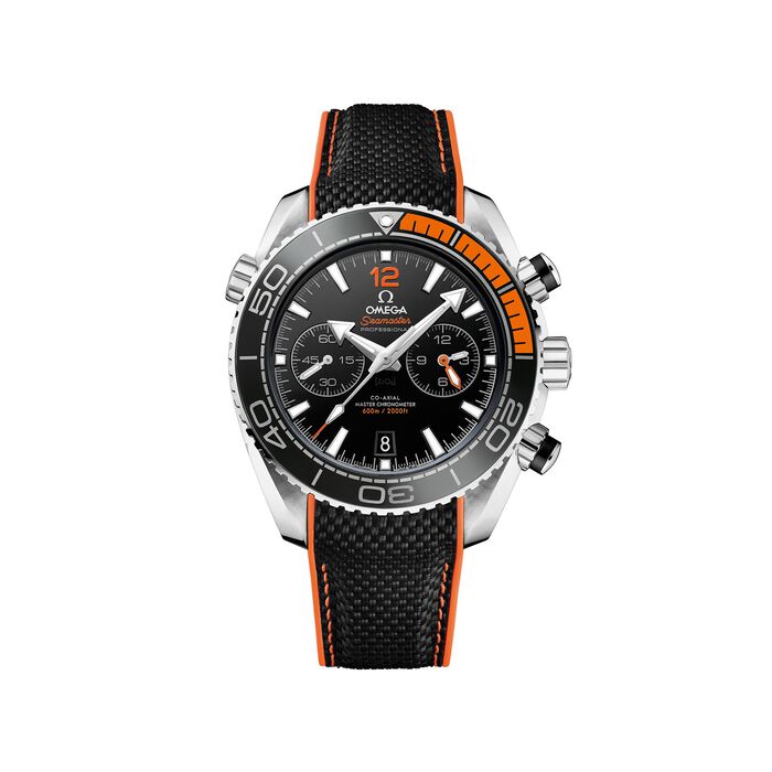 Omega Seamaster Planet Ocean Men's 45.5mm Stainless Steel Watch with Black and Orange Strap
