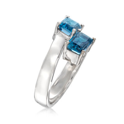 2.20 ct. t.w. London Blue Topaz Bypass Ring in Sterling Silver